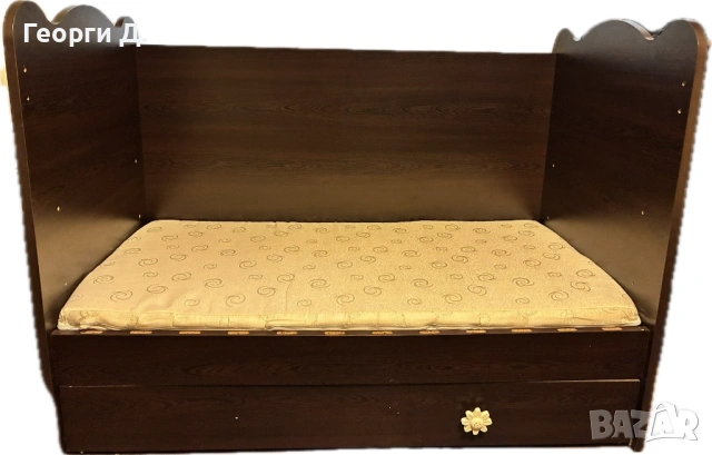 Дървена бебешка кошара, 2 нива , матрак бамбук