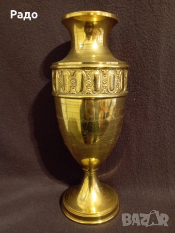 Комплект от две големи старинни месингови вази - ваза, снимка 2 - Антикварни и старинни предмети - 53400266