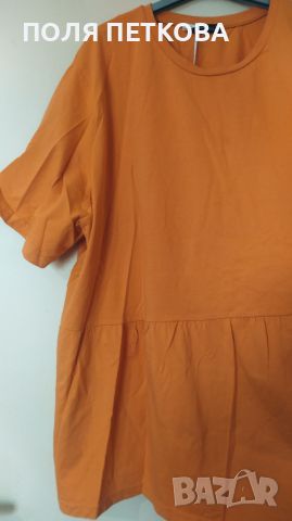 Оранжева блуза туника , снимка 2 - Тениски - 45295417