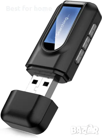 Bluetooth 5.0, 2 в 1 USB преносим аудио адаптер с LCD дисплей, снимка 2 - Други - 47444537