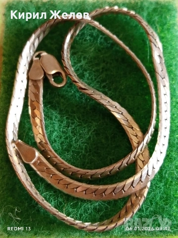 Класически и елегантен сребърен ланец плетка тип РИБЕНА КОСТ ювелирна изработка 25819