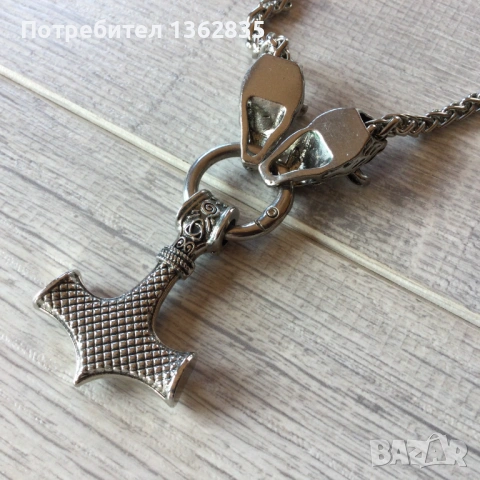 метален накит украшение медальон " чукът на бог Тор " Mjolnir от Дания, снимка 8 - Колиета, медальони, синджири - 53982907