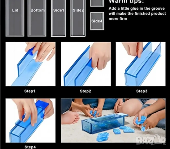 Молд две части домино+кутия , снимка 5 - Форми - 53412417