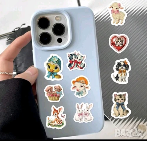 100 бр Домашни животни с панделка малки самозалепващи лепенки стикери ръчна изработка подарък, снимка 5 - Други - 50900550