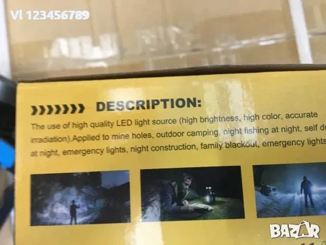 Олекотен акумулаторен CREE прожектор + COB осветлениe, снимка 4 - Къмпинг осветление - 54007895