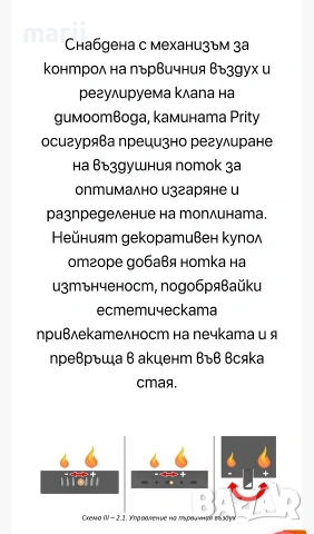 Камина на твърдо гориво Прити 16 kw, снимка 7 - Други - 53455805