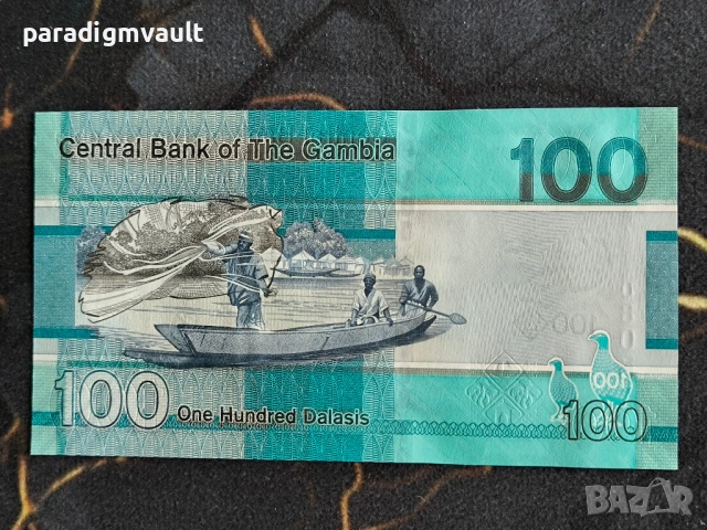Банкнота - Гамбия - 100 даласи UNC | 2023г., снимка 2 - Нумизматика и бонистика - 53923029