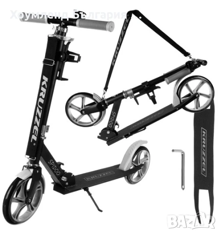 Стабилна сгъваема тротинетка до 110кг с големи колела