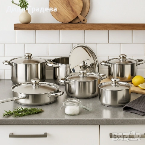 Професионален комплект тенджери Zeiplteir - 12 части, снимка 4 - Съдове за готвене - 53845055