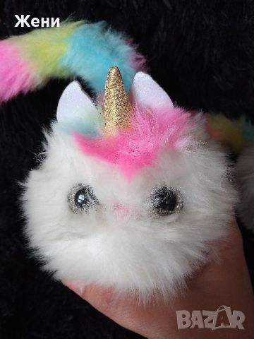 Интерактивна плюшена играчка Skyrocket Pomsies Unicorn коте еднорог, снимка 1 - Музикални играчки - 45693745