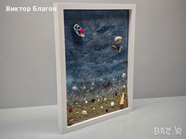 3D картина с море от епоксидна смола, снимка 2 - Картини - 52937575