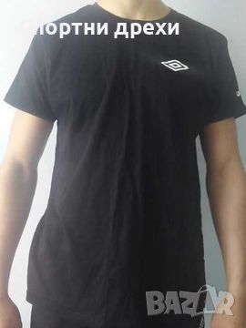 Черна памучна тениска Umbro (XХL), снимка 1 - Спортни дрехи, екипи - 45808769