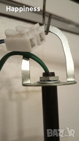 Абажур (Полилей) метален със стъклени елементи, снимка 8 - Лампи за таван - 51878111