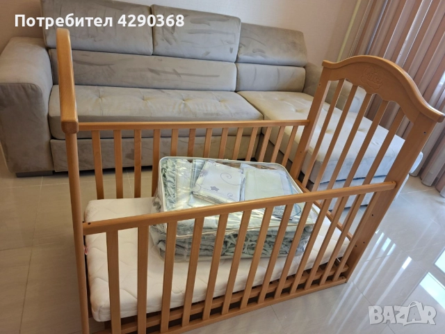 Продавам бебешка кошара ,матрак и комплект в топ състояние 