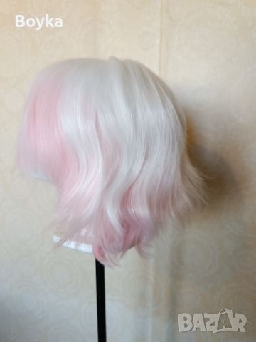 Бяла розова косплей перука , снимка 2 - Други - 45206489