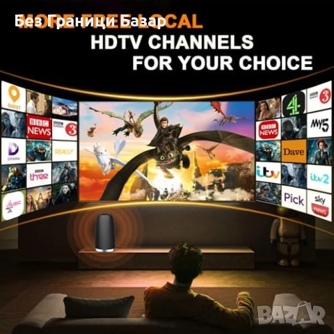 Нова HDTV антена за вътрешен монтаж, дълъг обхват, усилен сигнал, 4K прием, снимка 3 - Други стоки за дома - 51681189