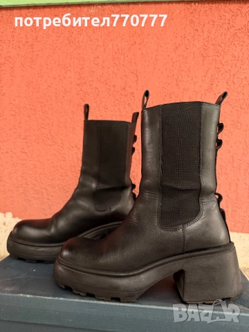 Черни ботуши естествена кожа badura, снимка 6 - Дамски ботуши - 51921949