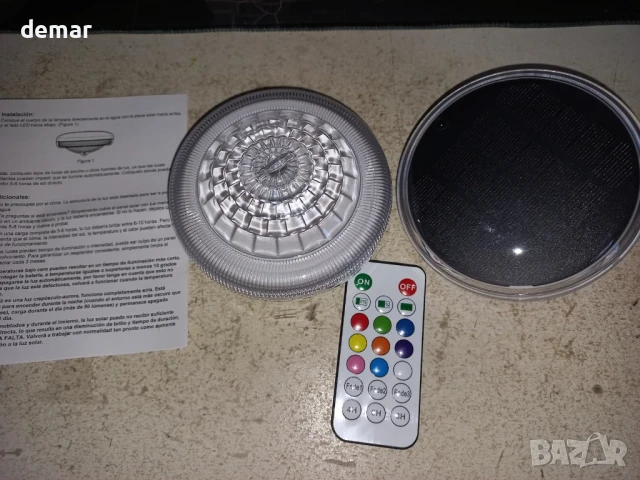 Соларни осветителни тела за басейн Toowell, 2 броя, плаващи с дистанционно, IP68, снимка 8 - Басейни и аксесоари - 51234950