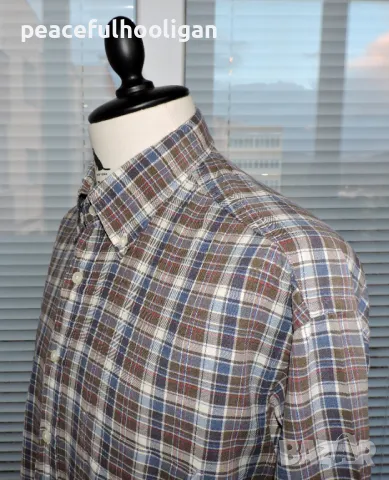 Gant Maine Twill Mens Multicolour Long Sleeve Plaid Checked Casual Shirt Size XL, снимка 11 - Ризи - 47644259