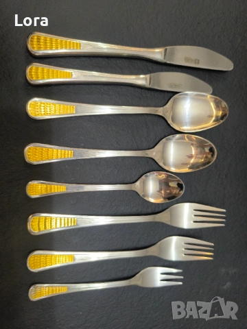 48 бр. Прибори / комплект/ Петко Денев / от социализма / Set of 48 pcs utensils from souvient union, снимка 4 - Антикварни и старинни предмети - 53297584