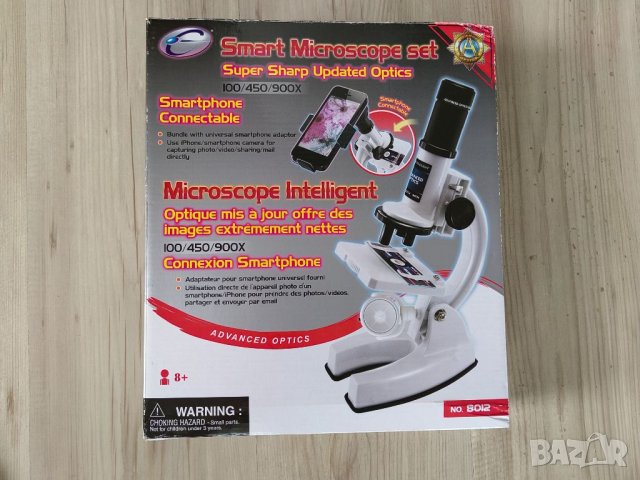 Комплект с микроскоп за смарт телефон, снимка 1 - Образователни игри - 46458776