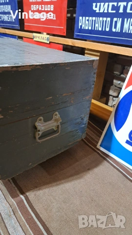Дървен военен сандък ( кутия) от 50-те, снимка 4 - Антикварни и старинни предмети - 53219904