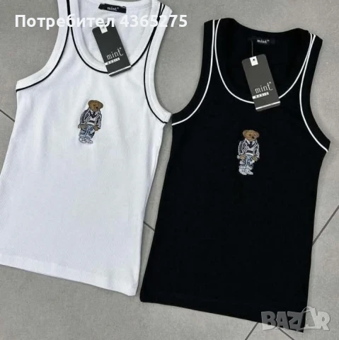 Ново 💕♥️❎✅☺️потници мече в бяло и в черно🌞❤️ПРЕМИУМ КАЧЕСТВО 🌸НАЙ-НИСКА ЦЕНА🌸, снимка 2 - Потници - 50580188