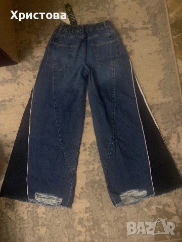 Страхотни дънки с бели кантове, снимка 5 - Дънки - 53891119