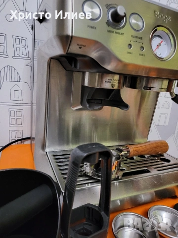 Еспресо машина SAGE Barista Express Кафемашина с кафемелачка, снимка 12 - Кафемашини - 53462949