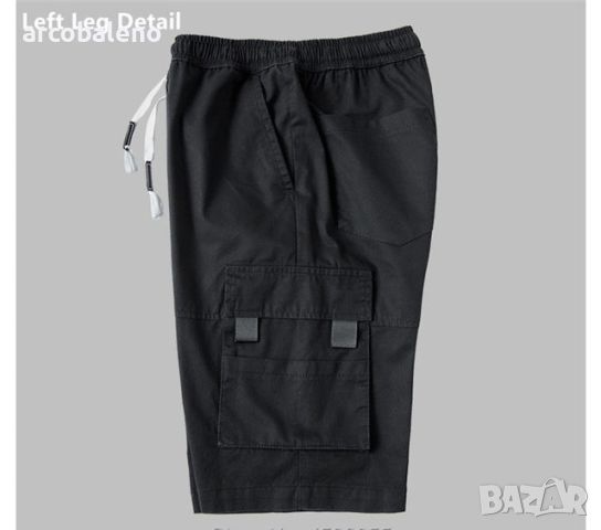 Мъжки едноцветни ежедневни карго къси панталони с няколко джоба, 6цвята , снимка 3 - Къси панталони - 45546393