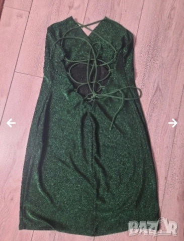 Страхотна рокля от зелено ламе, снимка 5 - Рокли - 52464982