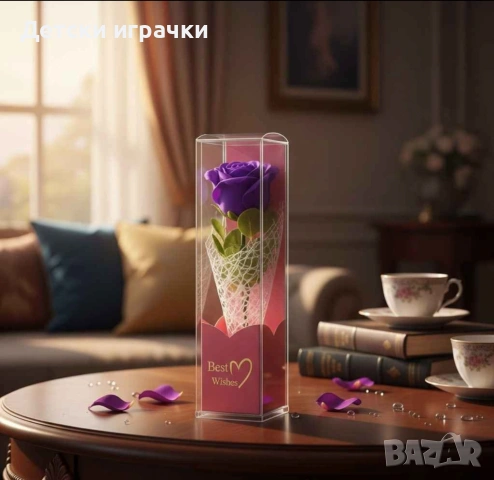 Роза изкуствено декоративно цвете в кутия, за подарък, за жена , снимка 8 - Други - 53091461