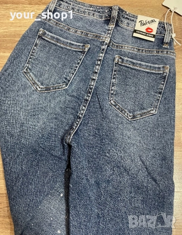 Слим модел дънки с камъни камъчета по кракът , снимка 3 - Дънки - 51866721