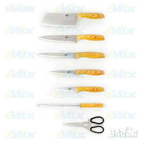 Комплект ножове 8 части на поставка, снимка 3 - Аксесоари за кухня - 50713510
