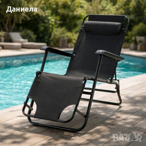 Сгъваем шезлонг с възглавница - стилен и функционален, снимка 10 - Градински мебели, декорация  - 53833202