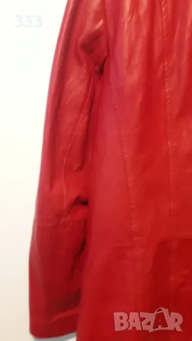 Дамско червено сако /яке / - естествена кожа , снимка 3 - Якета - 50255440