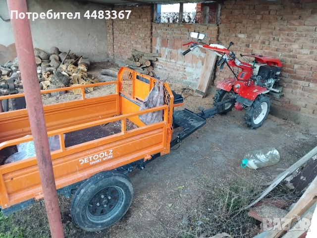 Бензинов мотокултиватор Bisonte BTA-16SG + ремарке, снимка 3 - Други машини и части - 52810111