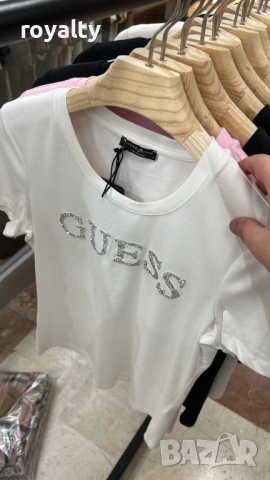 Guess Нова Бяла Дамска Тениска Гес 