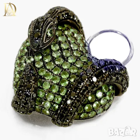 Нова Уникална Златна Висулка с 2.90кт Естествени Диаманти и Изумруди