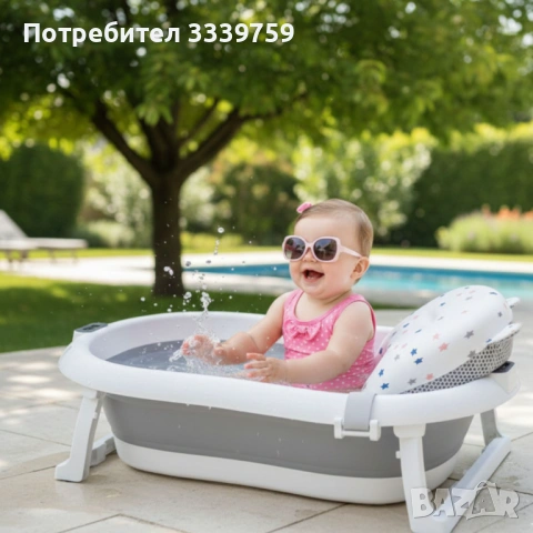 Сгъваема бебешка вана, снимка 2 - За банята - 53407829