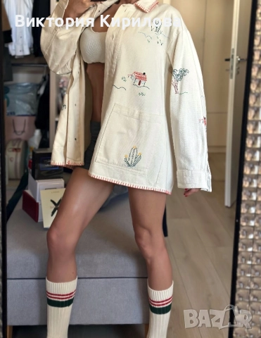 Яке Zara oversize denim, снимка 6 - Якета - 51588413