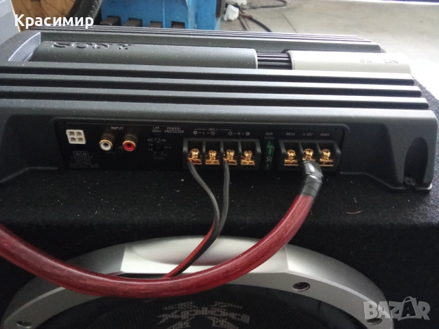 Бас каса Sony 12" с усилвател Sony 350W, снимка 6 - Ресийвъри, усилватели, смесителни пултове - 52809669