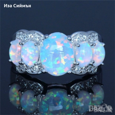 Сребърни пръстени с топаз, сапфир, цирконий, рубин, аквамарин, опал, снимка 13 - Пръстени - 32502601