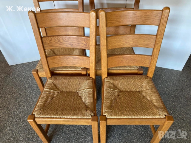 Четири масивни дървени стола, снимка 3 - Столове - 54002877