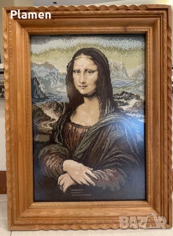ГОБЛЕН МОНА ЛИЗА 1:4 ВИЛЕР В РАМКА ДЪРВОРЕЗБА