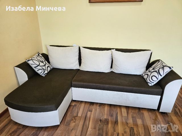 Разтегатетелен ъглов диван с две ракли, снимка 1