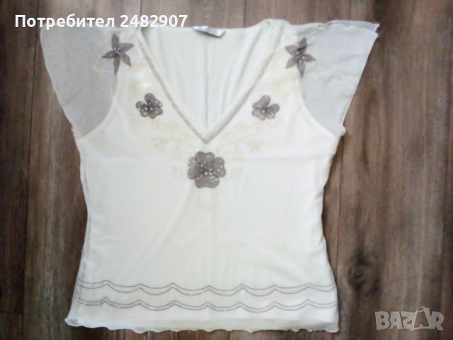 Дамска блуза - тюл, снимка 1 - Тениски - 45899386