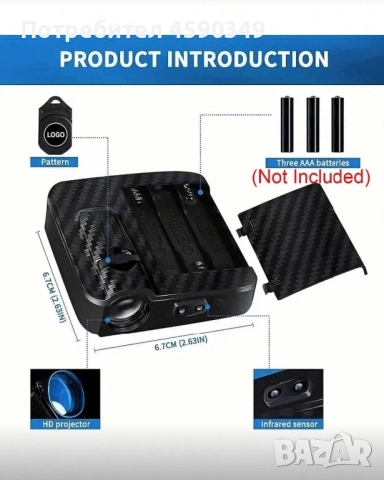 2 бр. Безжичен проектор за осветление на автомобилни врати за лого, снимка 2 - Аксесоари и консумативи - 52722479