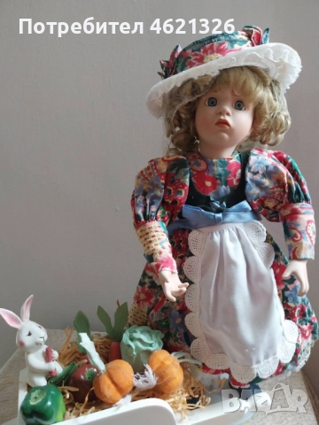 Колекционерска порцеланова кукла Мери Мери, съвсем противоположна, нова, снимка 4 - Декорация за дома - 52043447