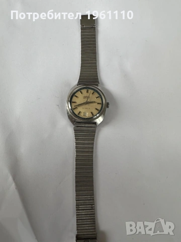 Swiss made. Винтидж Рядък мъжки часовник BWC 25 камъка, автоматичен, изцяло от стомана , снимка 4 - Антикварни и старинни предмети - 53722762